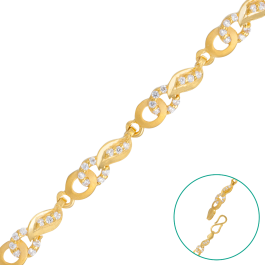 Interlock Leaf Design Gold Bracelets