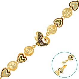 Glorious Royal Peacock Gold Bracelet