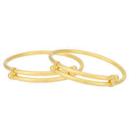 Kids Beautiful Plain Adjustable Gold Bangles