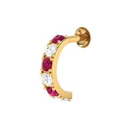 Dazzling Semi Circular Gold Nosepin